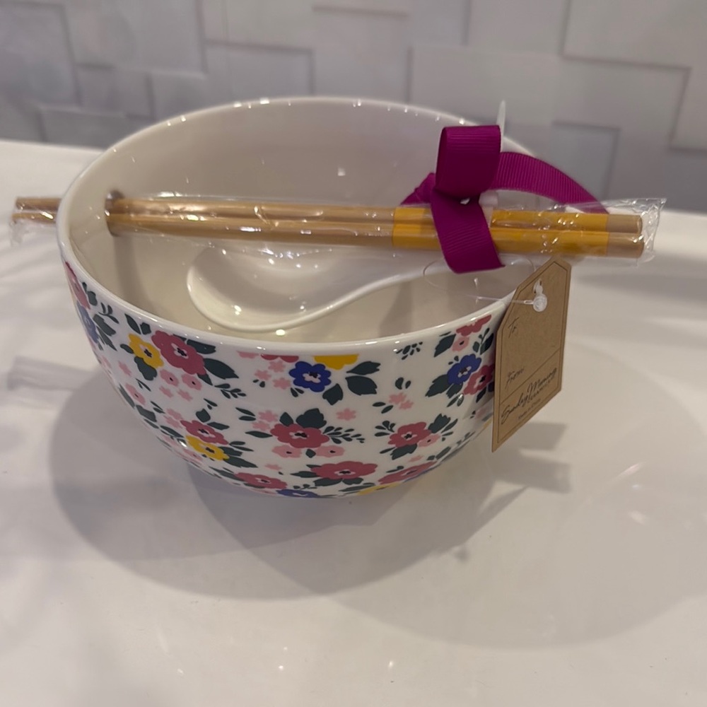 Noodle Bowl with Chopsticks and Spoon